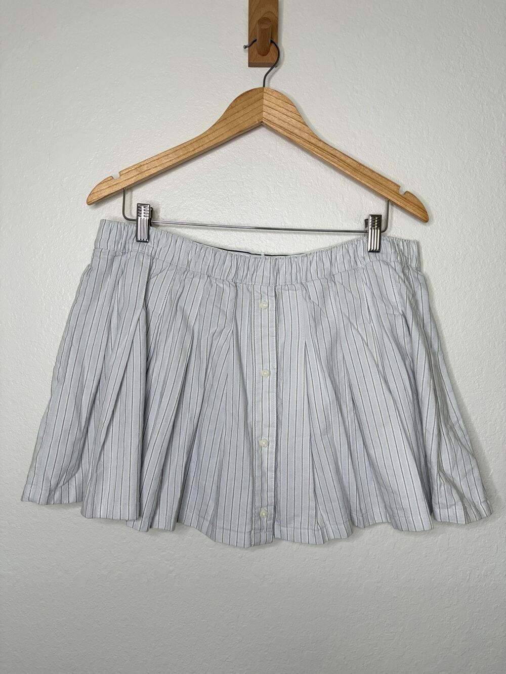 Aerie Offline Oxford Mini Striped Boxer Skort Size XL Coastal Granddaughter